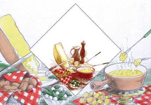 Paper Napkins/Placemats Set - Cheese Fondue Party