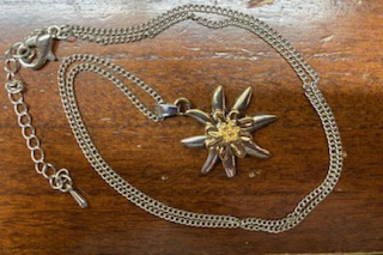 Edelweiss Pendant Necklace with Gold color Center