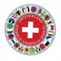 Round Swiss Cross and Canton Shields Decal