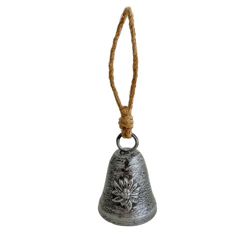 Antique Silver Color Bell with Edelweiss Décor