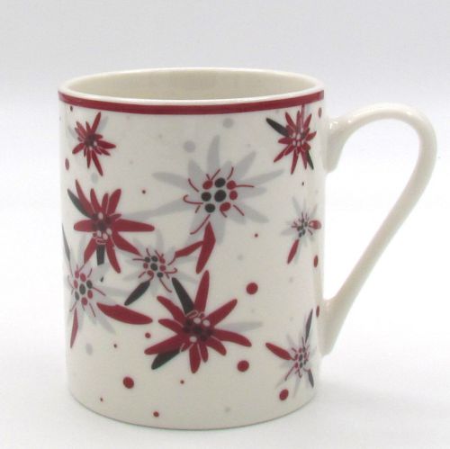 Ceramic Mug -  White with multi Edelweiss Design