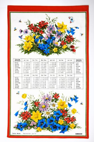 2025 Alpine Flowers Screen Print Linen Calendar