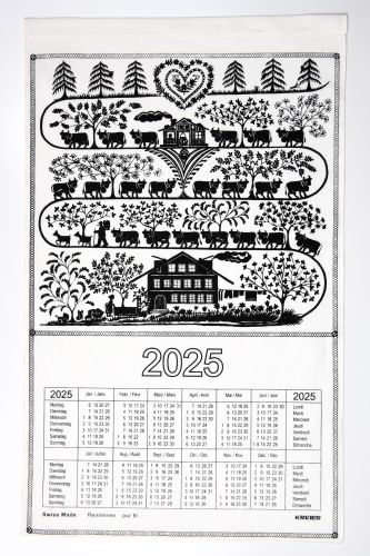 2025 Scherenschnitt Screen Print Linen Calendar