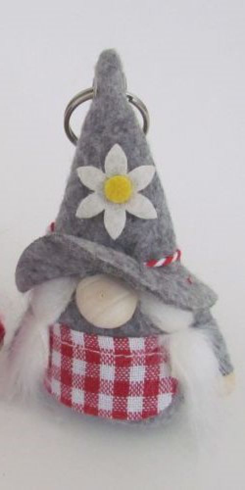 Gray Gnome Key Ring with Apron