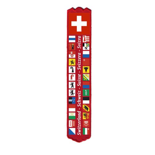 Embroidered Bookmark - Red with Swiss Canton Shields