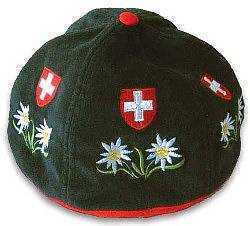 Swiss Beanie with Edelweiss and Swiss Shield