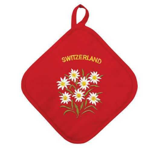 Edelweiss Design Pot Holder- Red