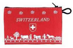 Small Red Purse with Farm Scene