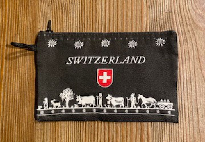 Small Black Purse with Farm Scene