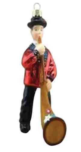 Alphornist Ornament Red