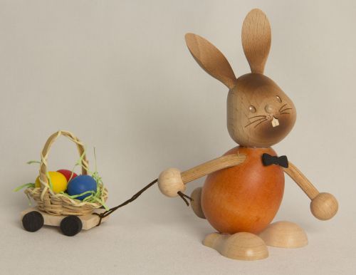 Easter Bunny Rabbit with Egg Cart