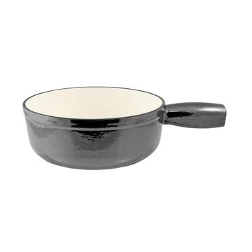 Cast Iron Fondue Pot - Metallic Black