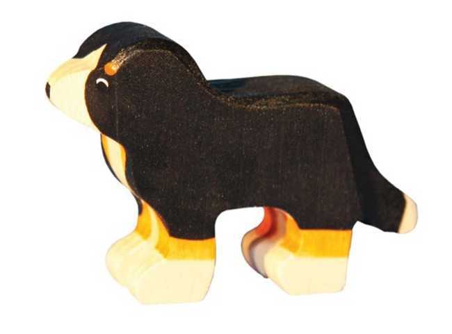 Carved Wooden Bernese Mountain Dogs