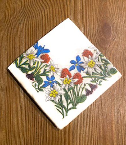 Alpine Flower Print Cocktail Napkins