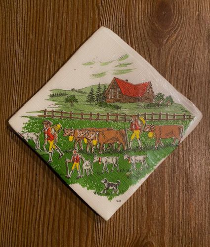 Cocktail Paper Napkins - Appenzell Farm Print